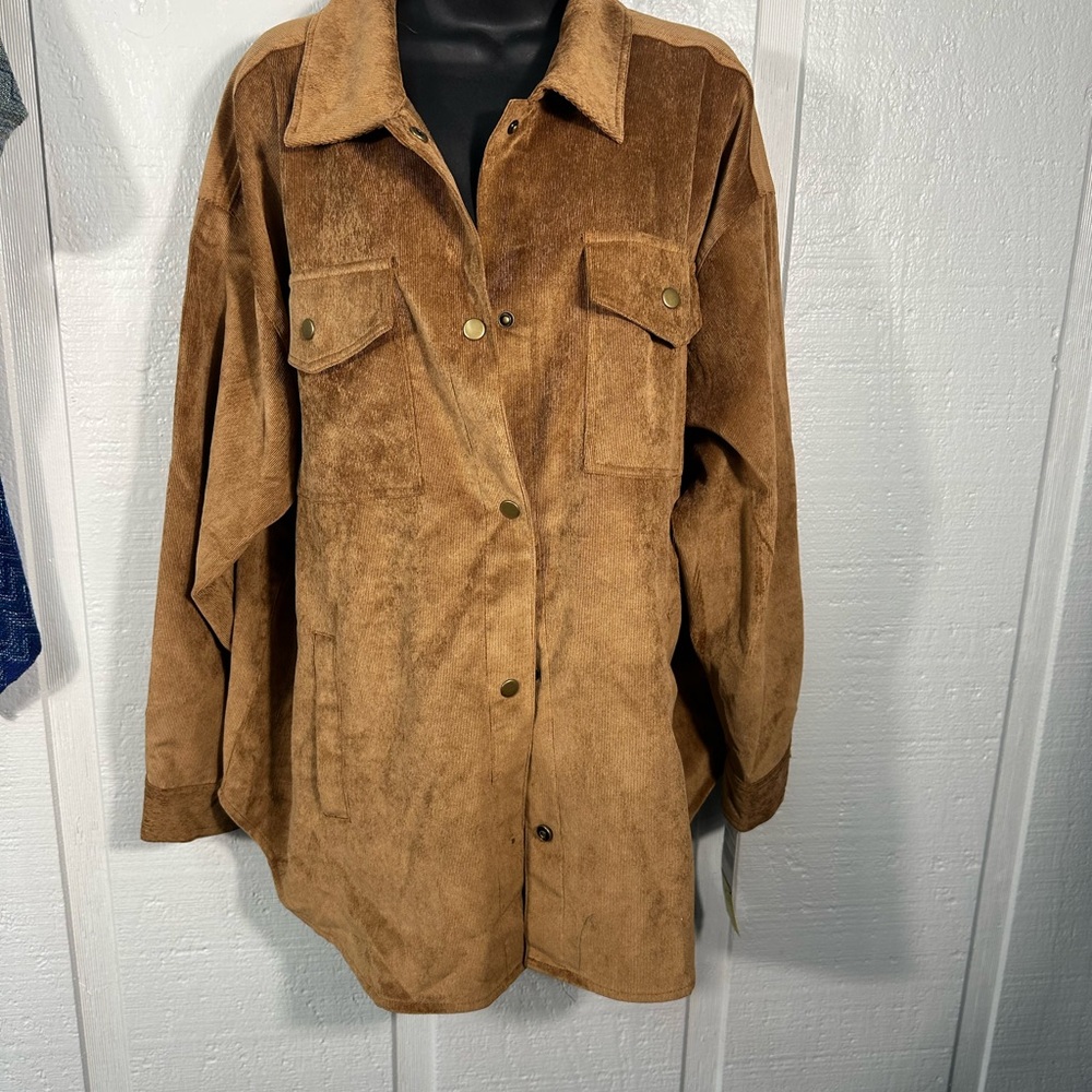 Ruby Road Road Brown Corduroy Shaket Size 1X NWT - Picture 3 of 11